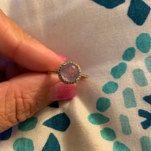 Amethyst ring with rose gold.